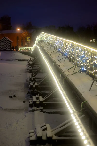 Kronwerksbrücke am Winterabend. — Stockfoto