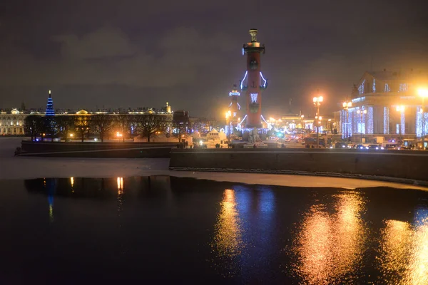 Weergave van de p─│l van Vasilievsky eiland en Neva rivier. — Stockfoto