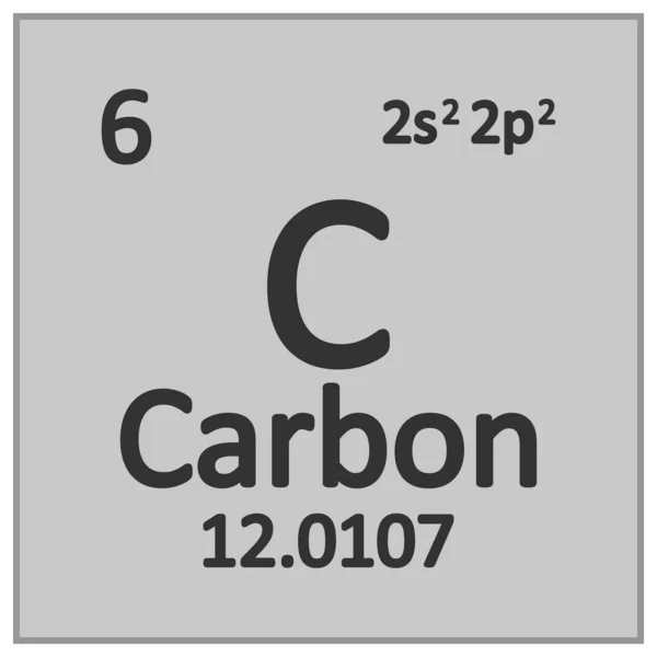 Periodická tabulka prvků uhlíku ikona. — Stockový vektor