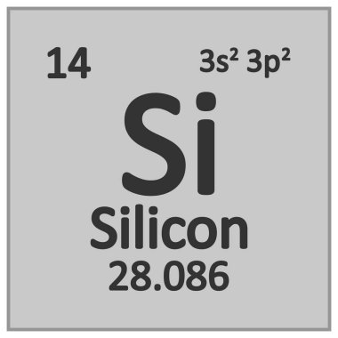 Periyodik Tablo öğesi silikon simgesi.