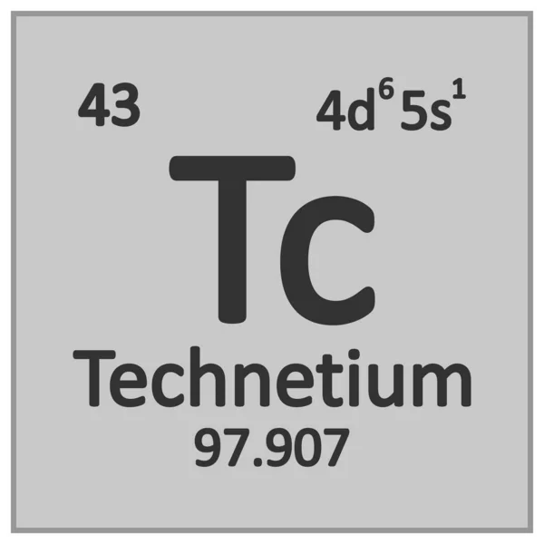Ícone periódico do technetium do elemento da tabela . — Vetor de Stock