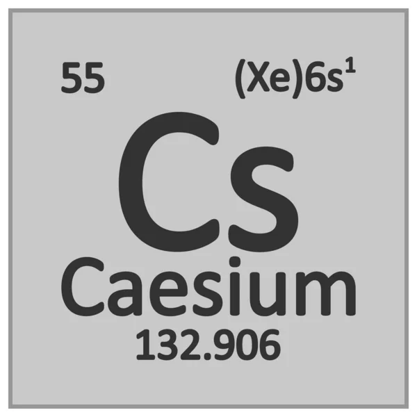 Cesium pictogram van het element van periodiek. — Stockvector