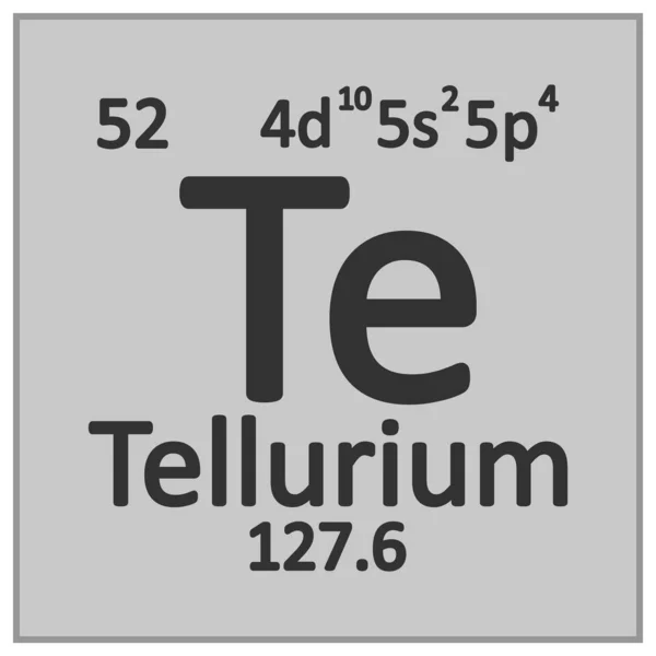 Ikon telurium unsur tabel periodik . - Stok Vektor