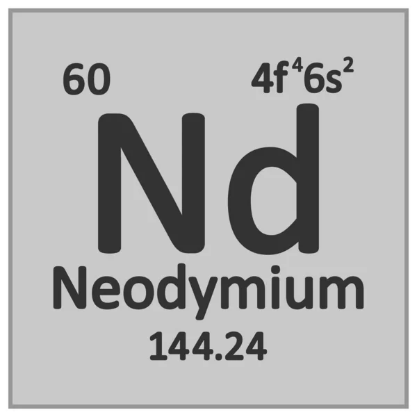 Periódusos elem neodímium ikon. — Stock Vector