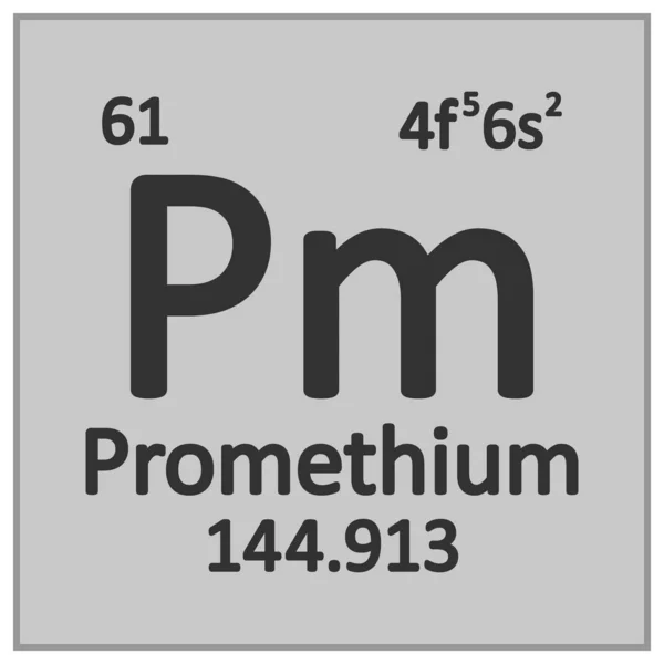 Promethium pictogram van het element van periodiek. — Stockvector