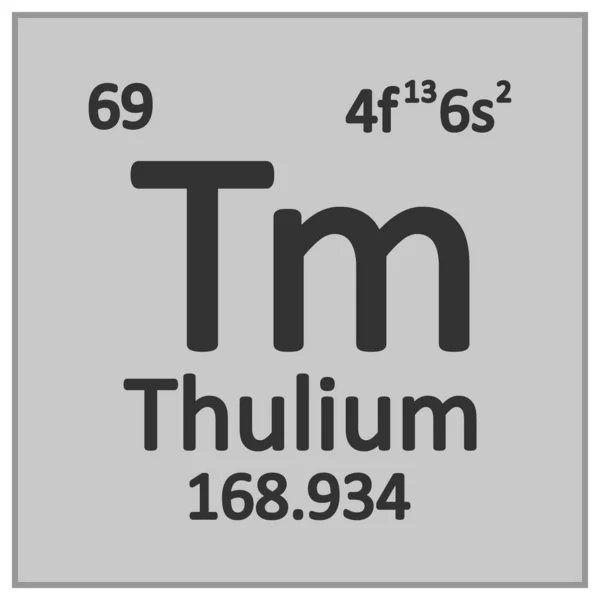 Ikon thulium tabel periodik . - Stok Vektor