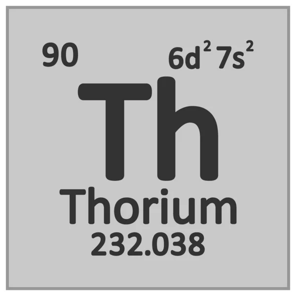 Иконка тория элемента периодической таблицы . — стоковый вектор