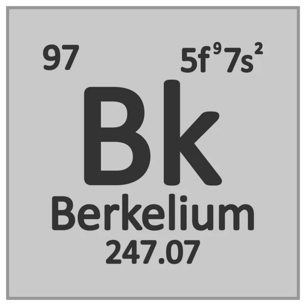 Elemento tabla periódica icono de berkelium . — Vector de stock