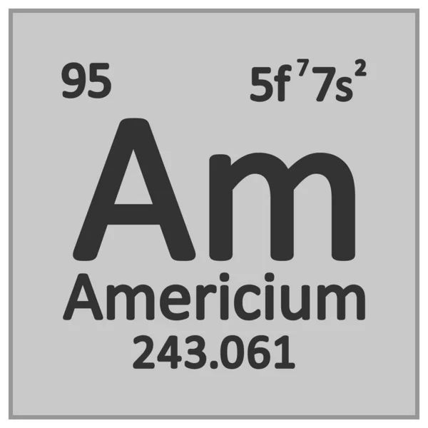 Значок элемента периодической таблицы americium . — стоковый вектор