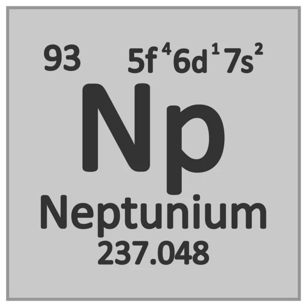 Neptunium pictogram van het element van periodiek. — Stockvector