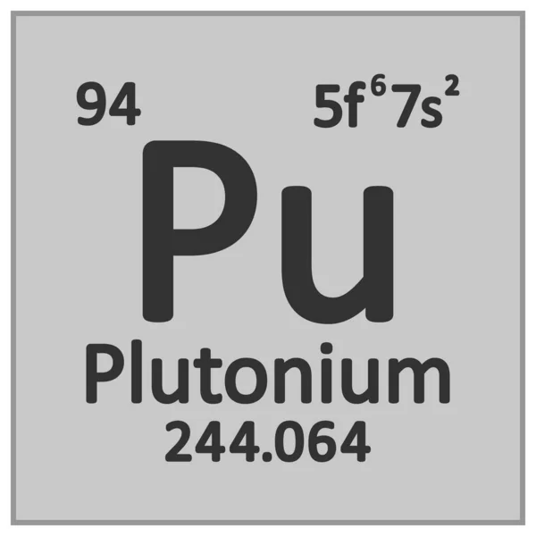 Plutonium pictogram van het element van periodiek. — Stockvector