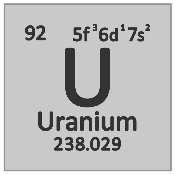 Иконка урана элемента периодической таблицы . — стоковый вектор