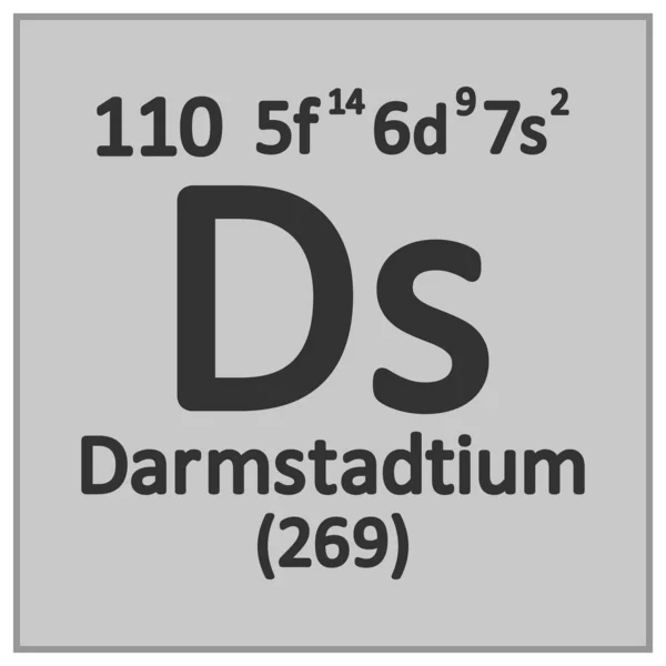 Periodická tabulka prvků darmstadtium ikona. — Stockový vektor