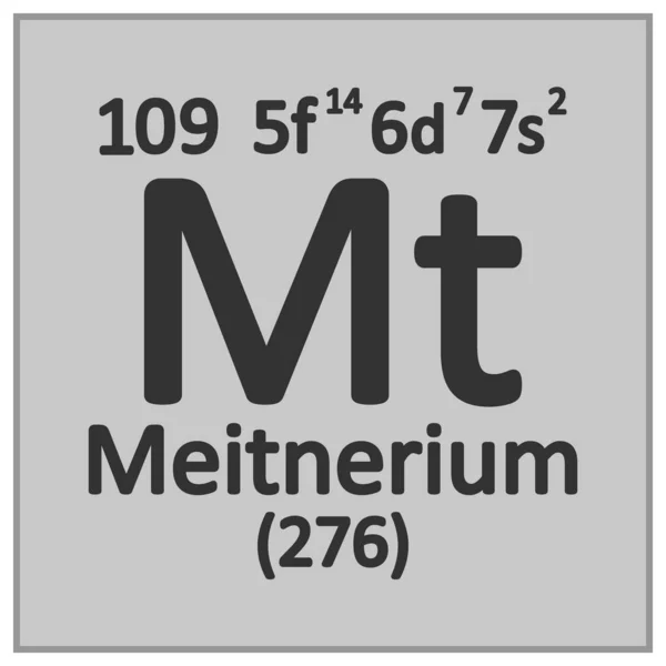 Élément de tableau périodique icône meitnerium . — Image vectorielle