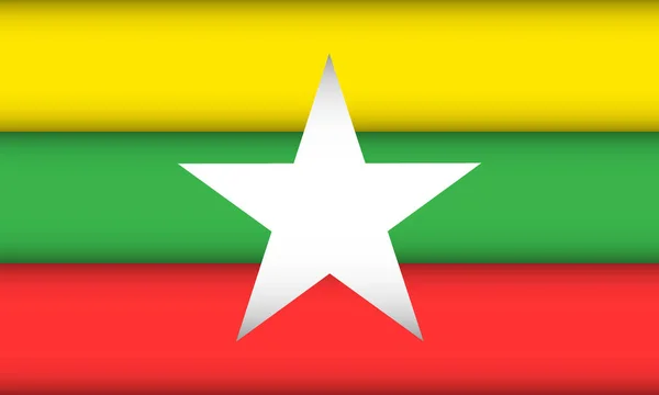 Flagga myanmar. — Stock vektor
