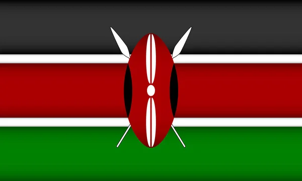 Bandiera del Kenya . — Vettoriale Stock