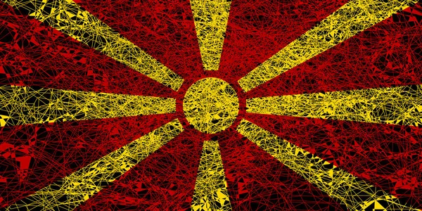Makedonská vlajka. — Stock fotografie