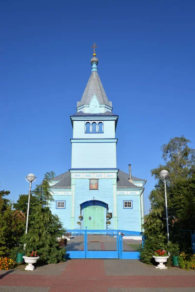 Iglesia Ortodoxa Madera Ascensión Junto Con Campanario Fue Construido 1938 — Foto de Stock
