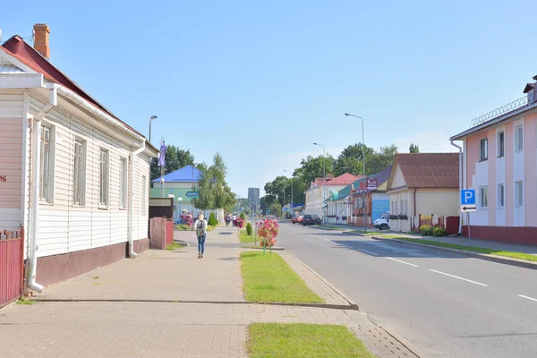 Sovetskaya Street in Stolin. — Stock Photo, Image