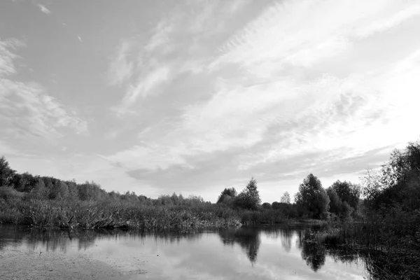 Fluss am Wolkentag. — Stockfoto