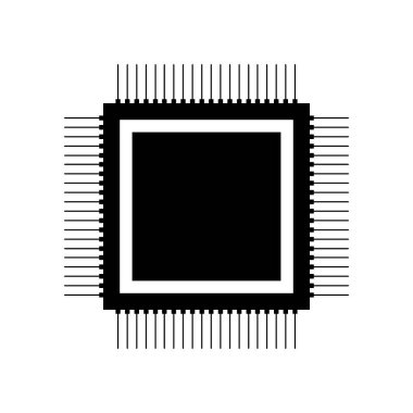 İşlemci simgesi beyaz.