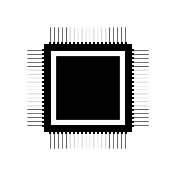 Icono del procesador en blanco . — Archivo Imágenes Vectoriales