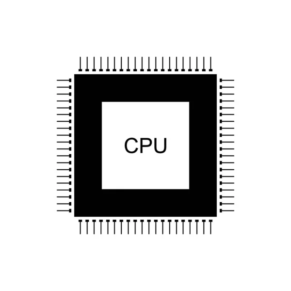 Icono del procesador en blanco . — Vector de stock