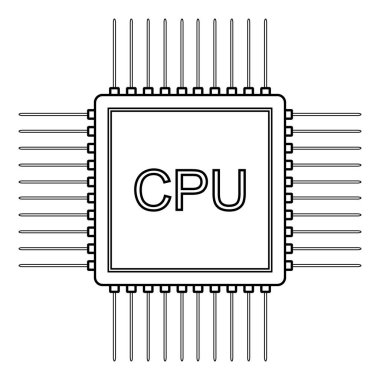 İşlemci simgesi beyaz.