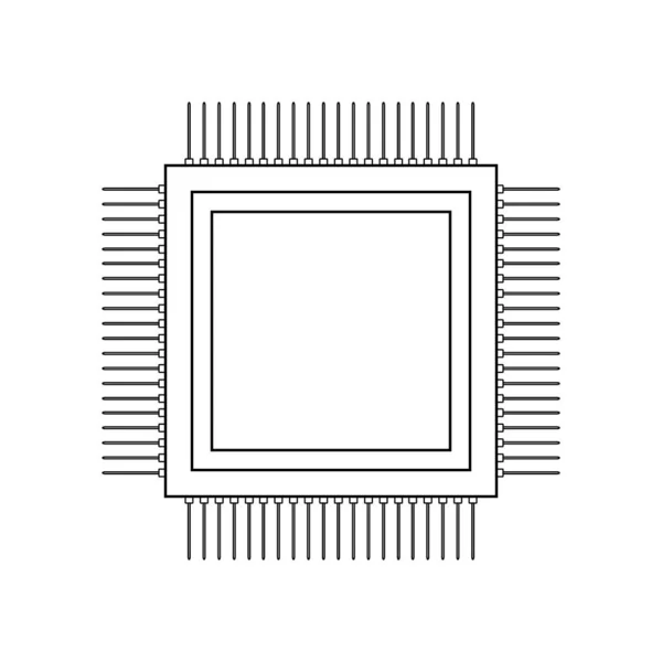 Icono del procesador en blanco . — Archivo Imágenes Vectoriales