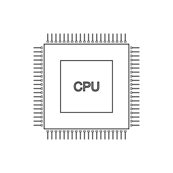 Processor icon on white. — Stock Vector