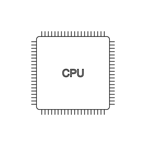 白色处理器图标. — 图库矢量图片