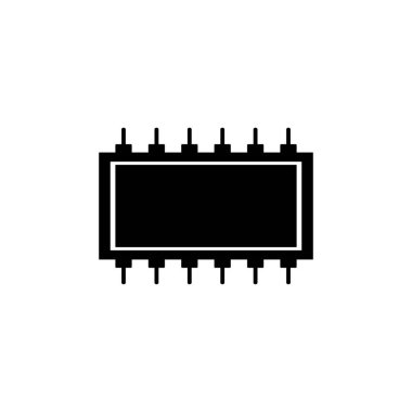 Beyaz üzerinde mikroçip simgesi.