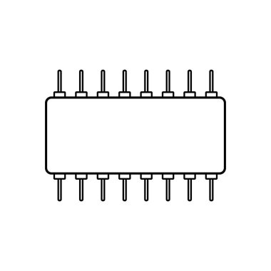 Beyaz üzerinde mikroçip simgesi.