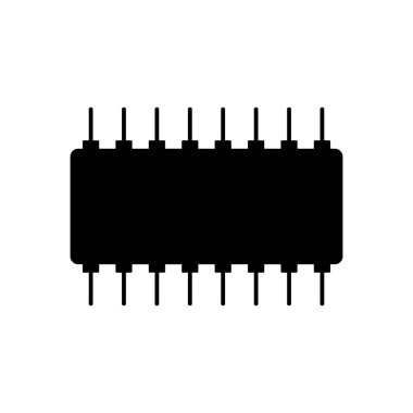 Beyaz üzerinde mikroçip simgesi.