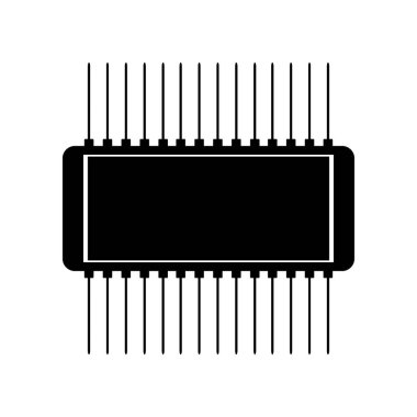 Beyaz üzerinde mikroçip simgesi.