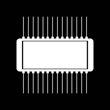 Siyah üzerine mikroçip simgesi.