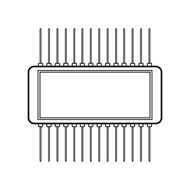 Beyaz üzerinde mikroçip simgesi.