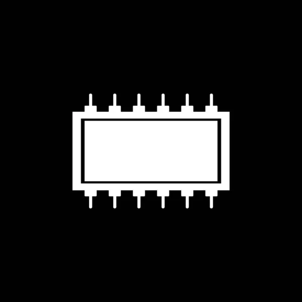 Icono de microchip en negro . — Vector de stock