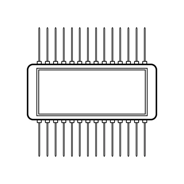 Icona del microchip sul bianco . — Vettoriale Stock