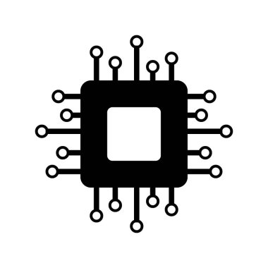 İşlemci simgesi beyaz.