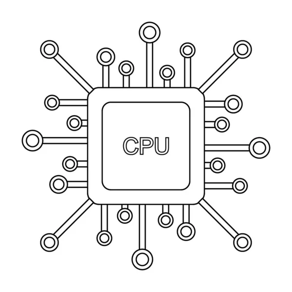 白色处理器图标. — 图库矢量图片