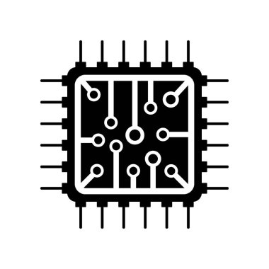 İşlemci simgesi beyaz.