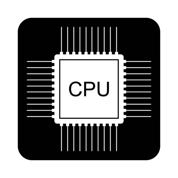 Processor icon on black. — Stock Vector