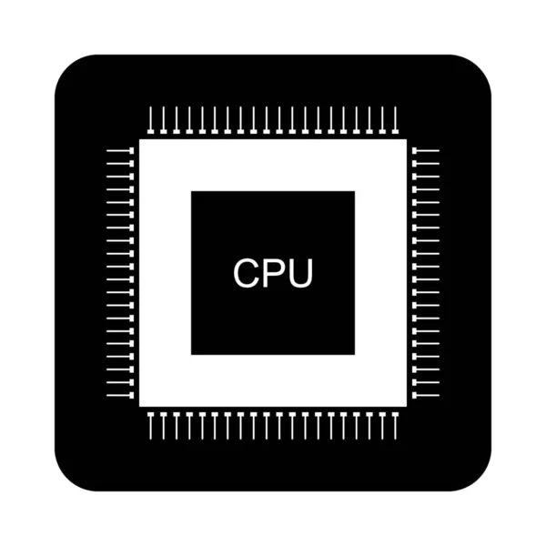 Processor icon on black. — Stock Vector