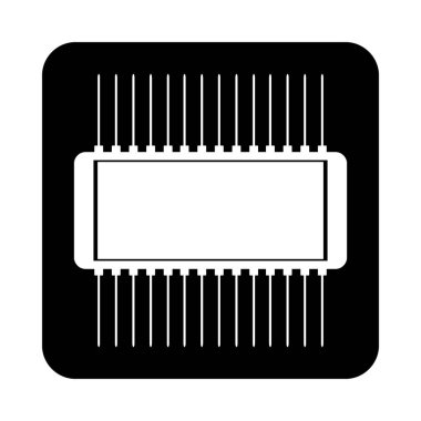 Beyaz üzerinde mikroçip simgesi.