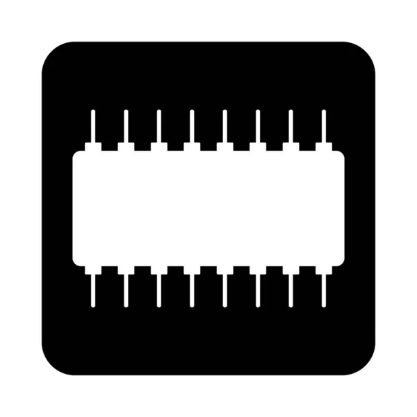 Ícone de microchip no branco . —  Vetores de Stock