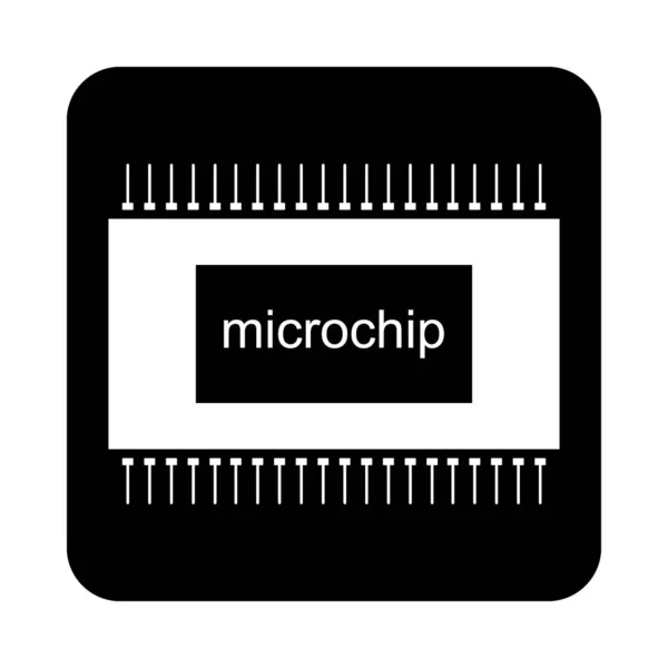 Mikrochipsikon på vitt. — Stock vektor