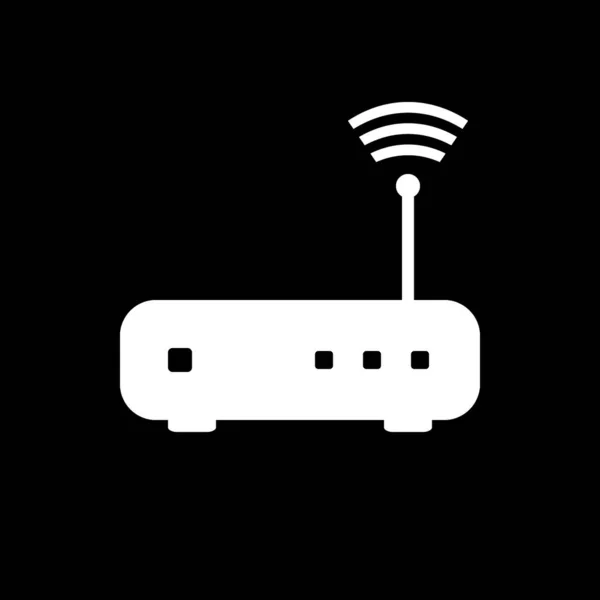 Icono del router en negro . — Archivo Imágenes Vectoriales