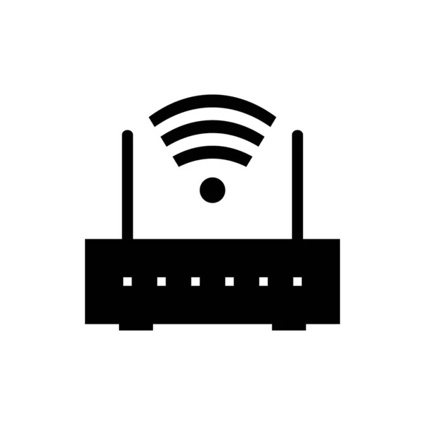 Router ikon fehér. — Stock Vector