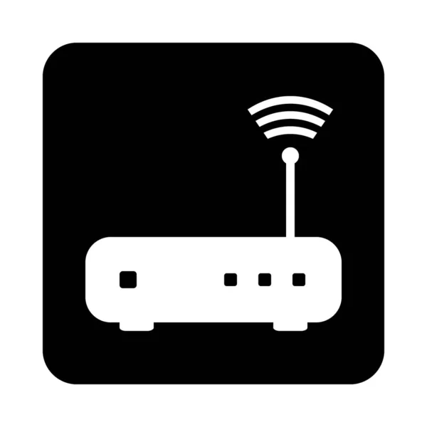 Routeur icône sur noir . — Image vectorielle